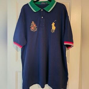 Ralph Lauren Men's Blue Bleecker Big Pony Rugby Classic Fit Polo sz 2x